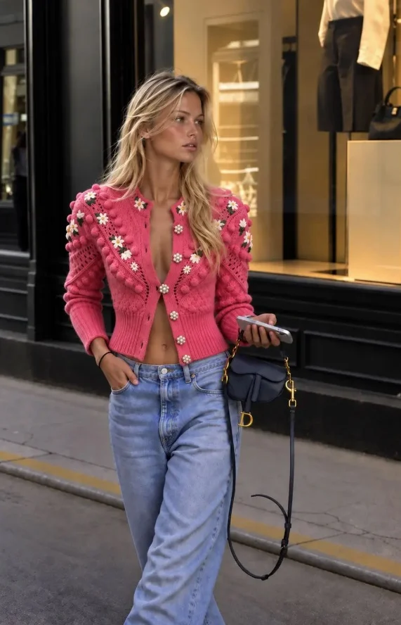 CHAQUETA ROSALIA FLOWER KNIT BY FETICHE SUANCES - FETICHE SUANCES