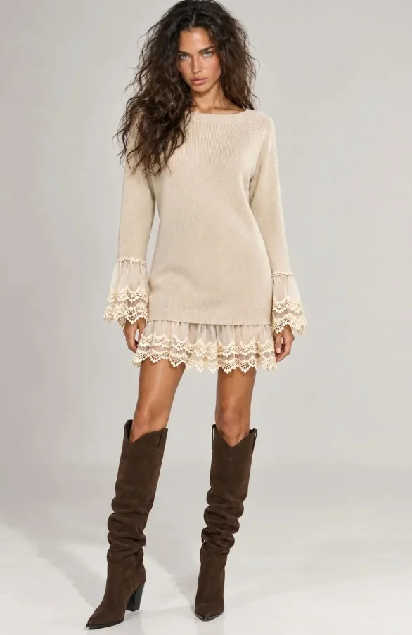 VESTIDO DE PUNTO COLETTE LACE KNIT BY FETICHE SUANCES - FETICHE SUANCES