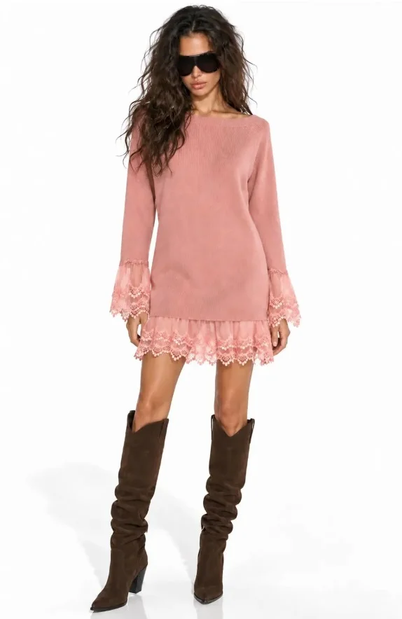 VESTIDO DE PUNTO BLUSH LACE BY FETICHE SUANCES - FETICHE SUANCES